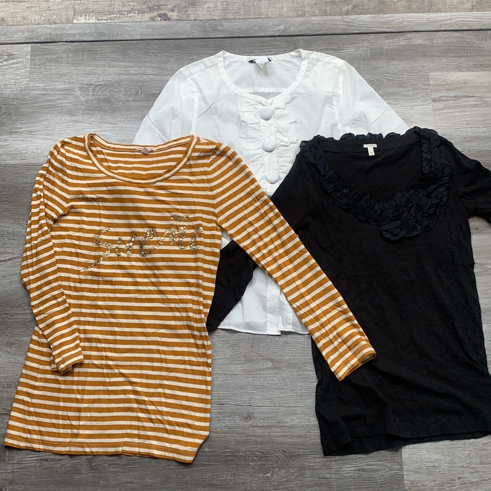 Three J. Crew tops shirt XS NEW